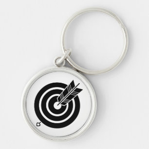 Arrow hit a round target key ring