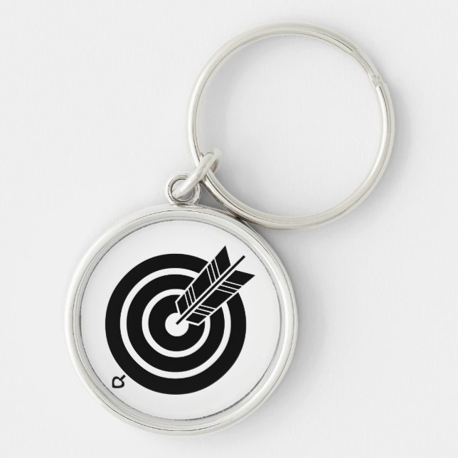 Arrow hit a round target key ring (Front)