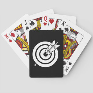 Arrow hit a round target playing cards