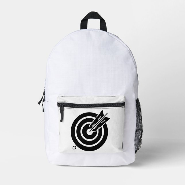 Arrow hit a round target printed backpack (Front)