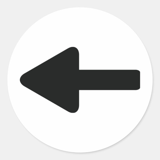 arrow left icon classic round sticker (Front)