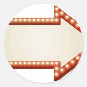 Arrow lights sign classic round sticker