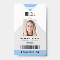Arrow Medical Staff ID + Barcode Vertical