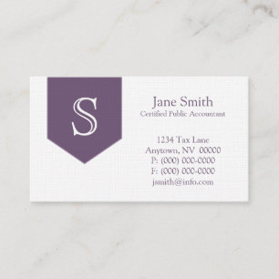 Arrow Monogram Business Card, Purple Card