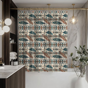 Arrow Motif Shower Curtain Native Boho Vibes