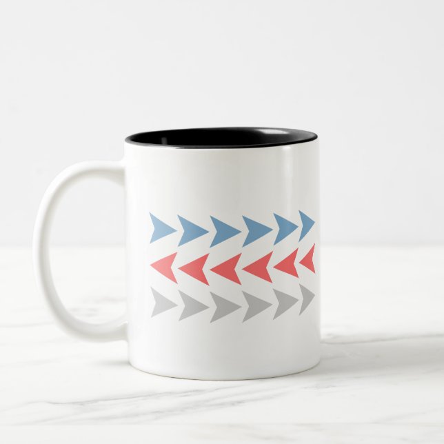 Arrow Pattern Two-Tone Coffee Mug (Left)