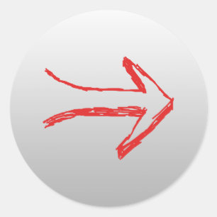 Arrow Pointing Right. On Grey. Classic Round Sticker