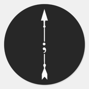 Arrow Semicolon Mental Health Awareness  Classic Round Sticker