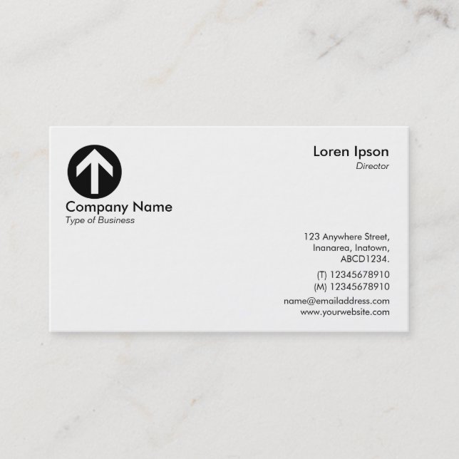Arrow Symbol/Logo - White Business Card (Front)