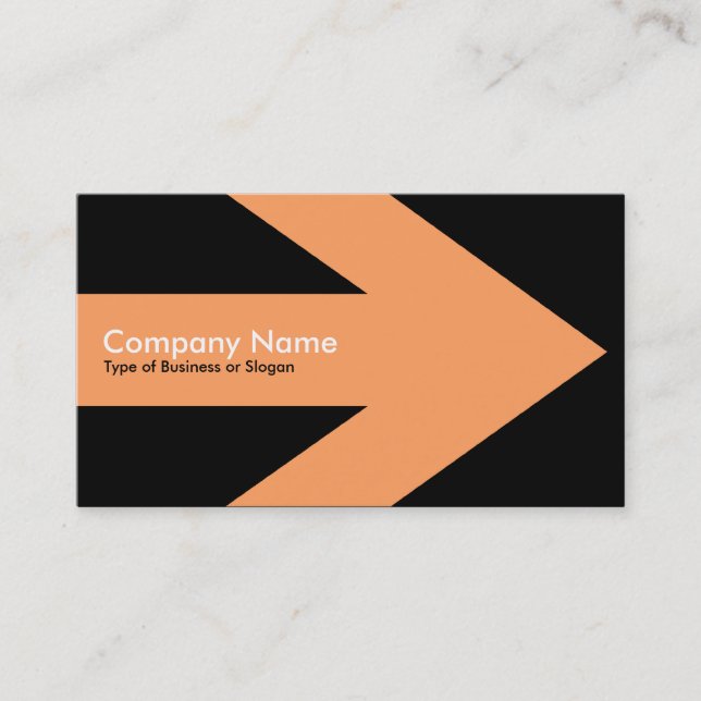 Arrow v3 (Light Orange) - Black Business Card (Front)