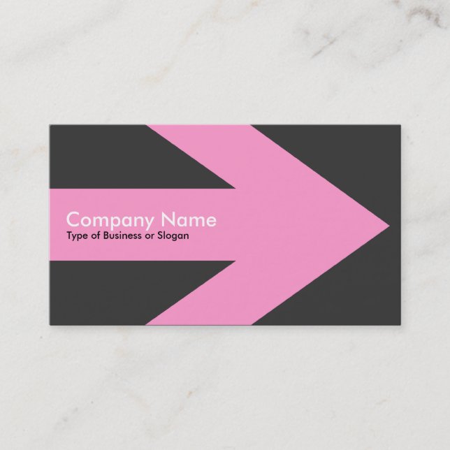 Arrow v3 (Pink) - Dark Grey 333333 Business Card (Front)