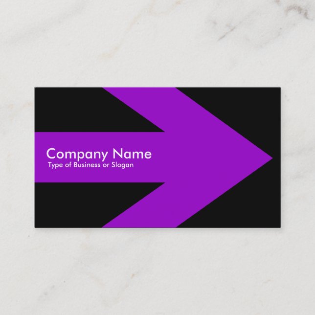 Arrow v3 (Purple) - Black Business Card (Front)