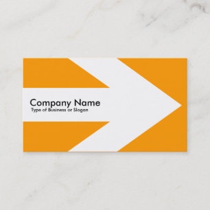 Arrow v3 (White) - Orange FF9900 Business Card