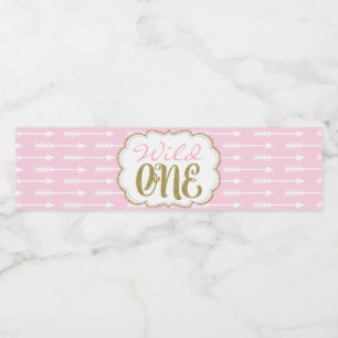 Arrow Wild One 1st Birthday Water Bottle Labels