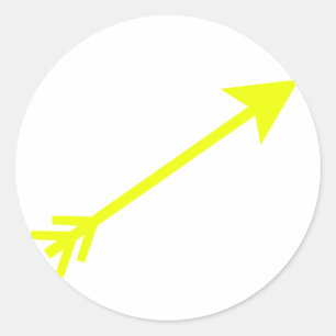 Arrow Yellow 35deg The MUSEUM Zazzle Gifts Classic Round Sticker