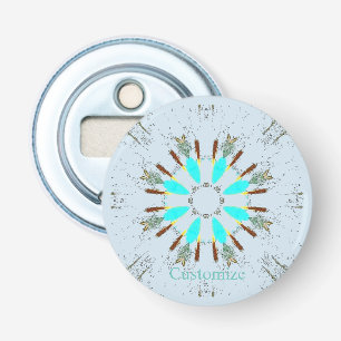Arrowhead Feathers Pow-wow Pattern Thunder_Cove Bottle Opener