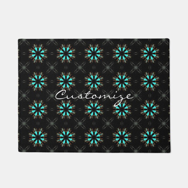 Arrowhead Feathers Pow-wow Pattern Thunder_Cove Doormat (Front)