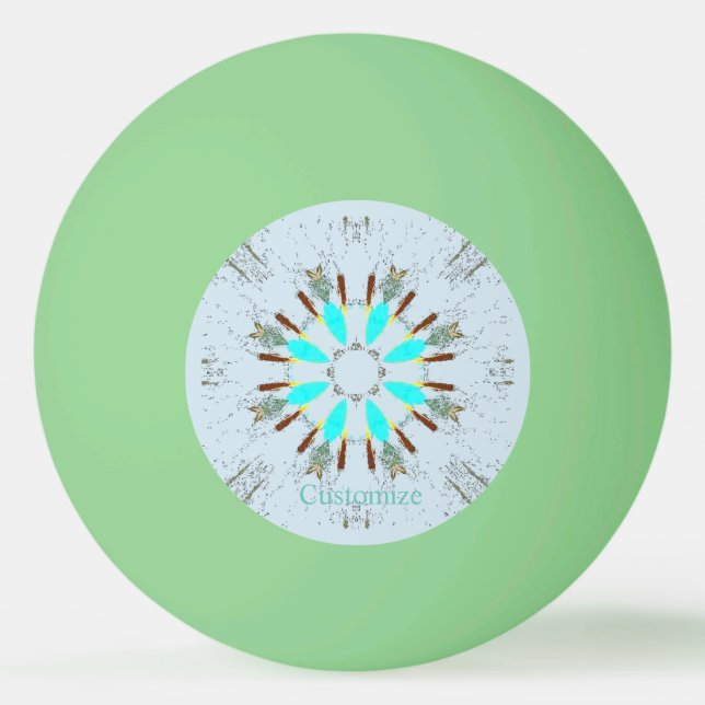 Arrowhead Feathers Pow-wow Pattern Thunder_Cove Ping Pong Ball (Front)