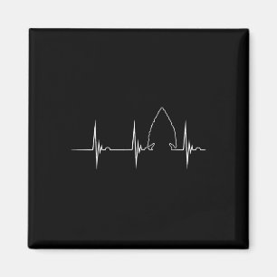 Arrowhead Hunting Heartbeat Ekg Pulse Hunter Flint Magnet