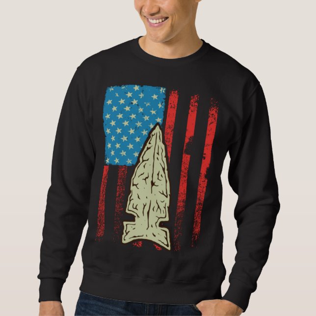 Arrowhead Hunting USA Flag Arrowhead Hunter Sweatshirt (Front)