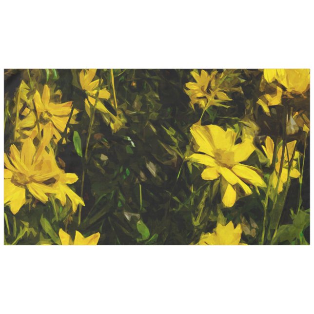 Arrowleaf Balsamroot Yellow Wildflower Abstract Tablecloth (Front (Horizontal))