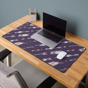 Arrowroot Drift Boho Diagonal Pattern Desk Mat