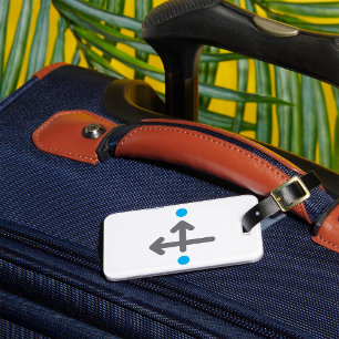 Arrows And Blue Dots Luggage Tag