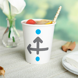 Arrows And Blue Dots Paper Cups