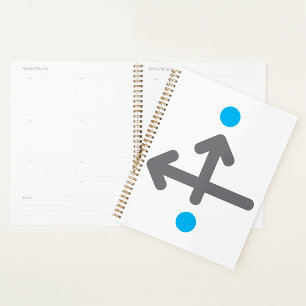 Arrows And Blue Dots Spiral Planner