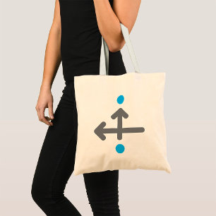Arrows And Blue Dots Tote Bag