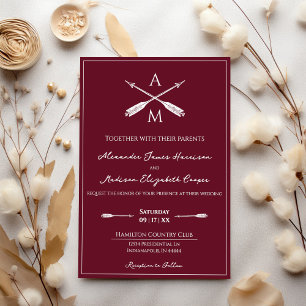 Arrows and Monograms Wedding   Wine Invitation