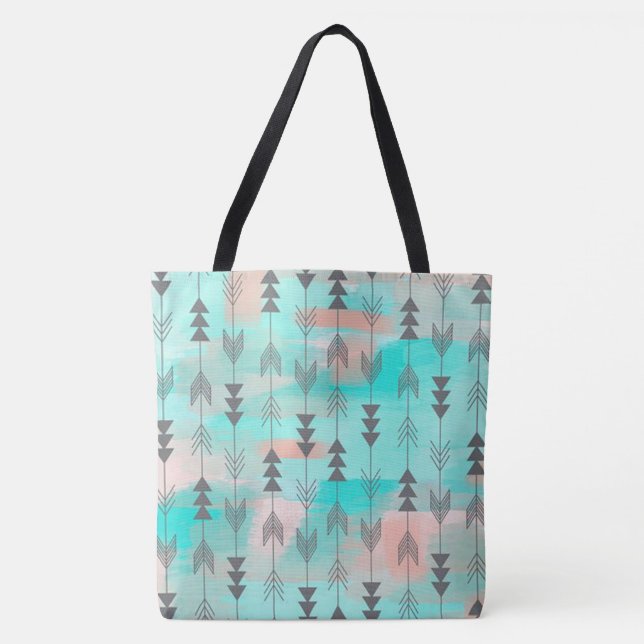 Arrows and Watercolor Tote Bag (Front)