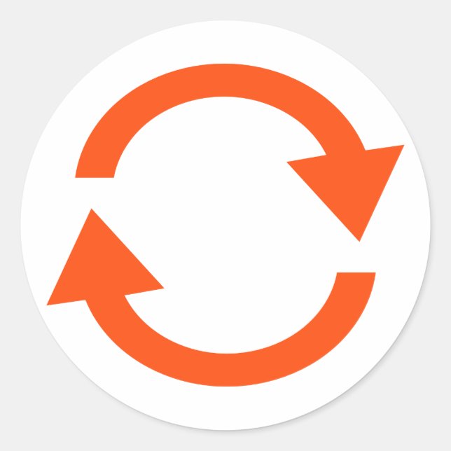 Arrows circle classic round sticker (Front)