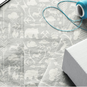 Arrows Deer Bears and Clouds Pattern Tissue Paper