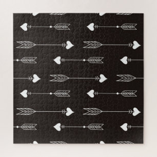 Arrows, hearts, abstract vintage pattern. jigsaw puzzle