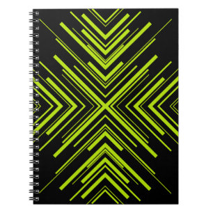 Arrows in Lime Green and Black Notebook