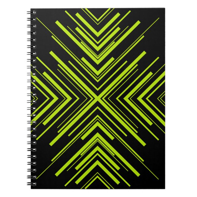 Arrows in Lime Green and Black Notebook (Front)