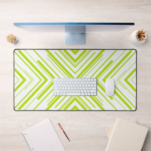 Arrows in Lime Green and White Desk Mat