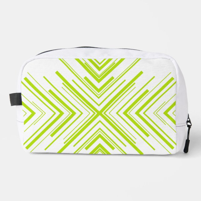 Arrows in Lime Green and White Dopp Kit (Front)