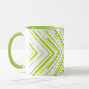 Arrows in Lime Green and White Mug
