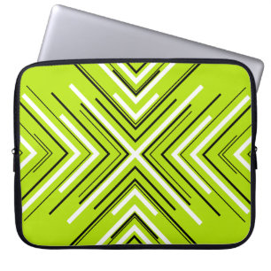 Arrows in Lime Green, Black, and White Laptop Sleeve