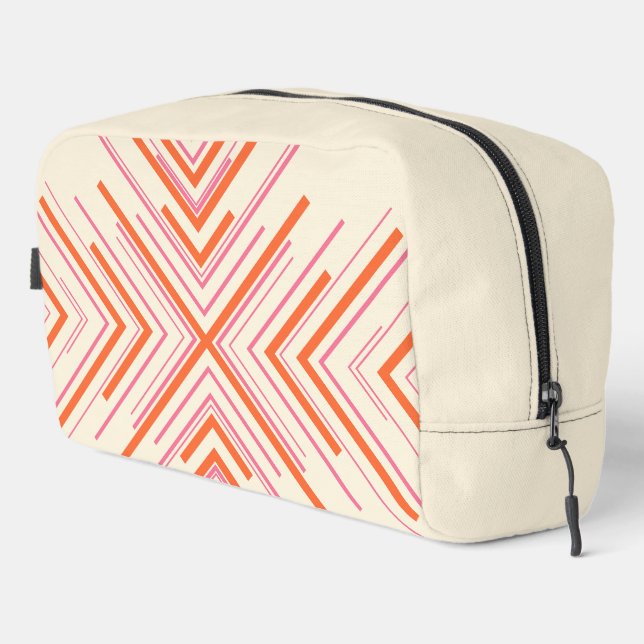 Arrows in Pink, Orange and Cream Dopp Kit (Right Corner)
