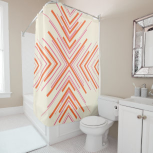 Arrows in Pink, Orange and Cream Shower Curtain