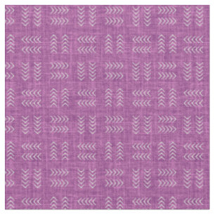 Arrows on Magenta Purple Linen Fabric