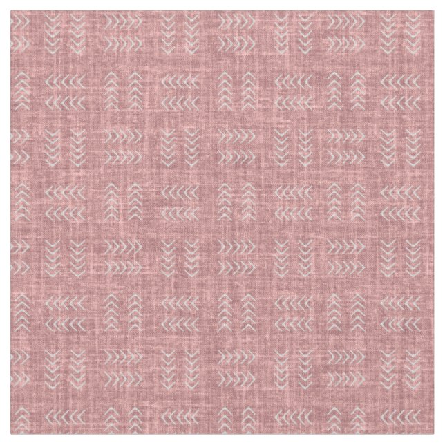 Arrows on Rose Pink Linen Fabric (Close Up)