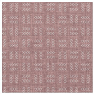 Arrows on Rosewood Pink Linen Fabric