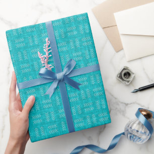 Arrows on Turquoise Linen Wrapping Paper