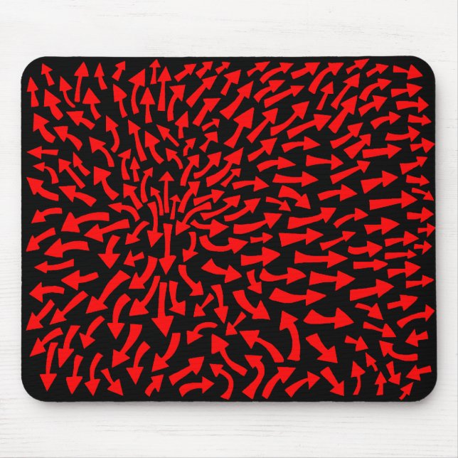 Arrows - Red on Black Mouse Pad (Front)