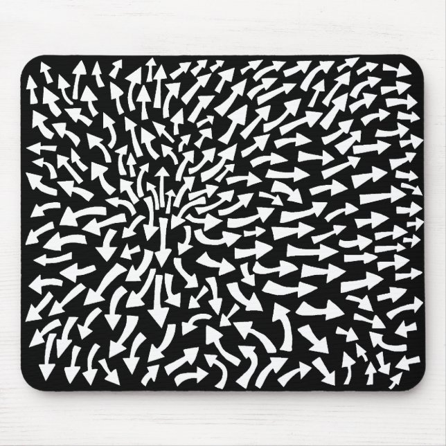 Arrows - White on Black Mouse Pad (Front)