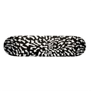 Arrows - White on Black Skateboard